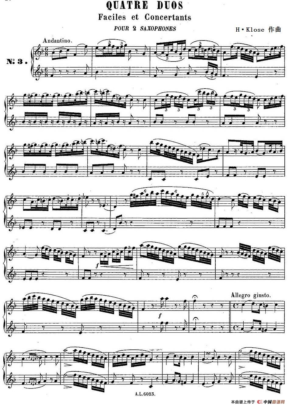 H·Klose练习曲（Quatre Duos Faciles et Concertants Pour 2 Saxophones—No.3）(1)_原文件名：HKlose二重奏练习曲_页面_36_缩小大小-.jpg